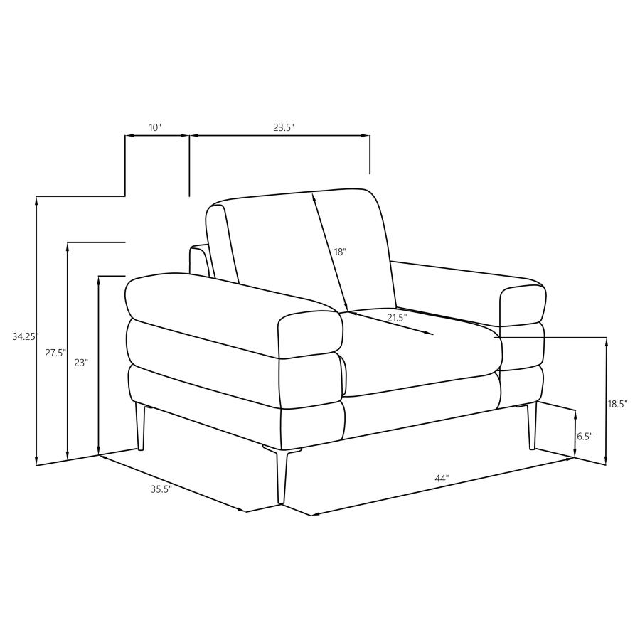 Modal Additional Images for Jessel 3-piece Chenille Upholstered Sofa Set Ivory