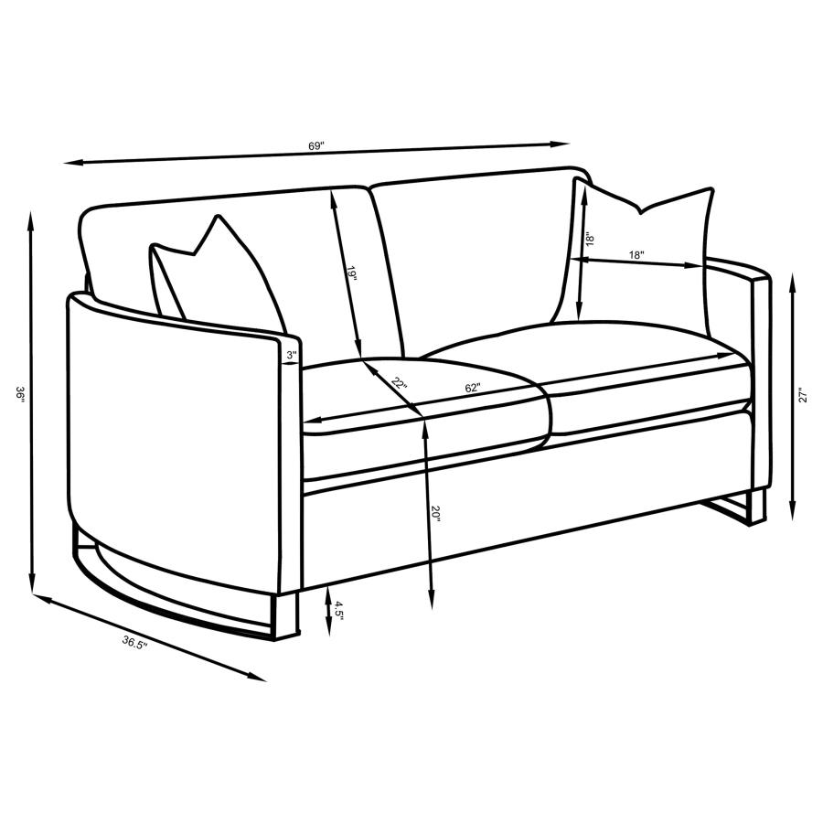 Modal Additional Images for Corliss 2-piece Upholstered Arched Arm Sofa Set Beige