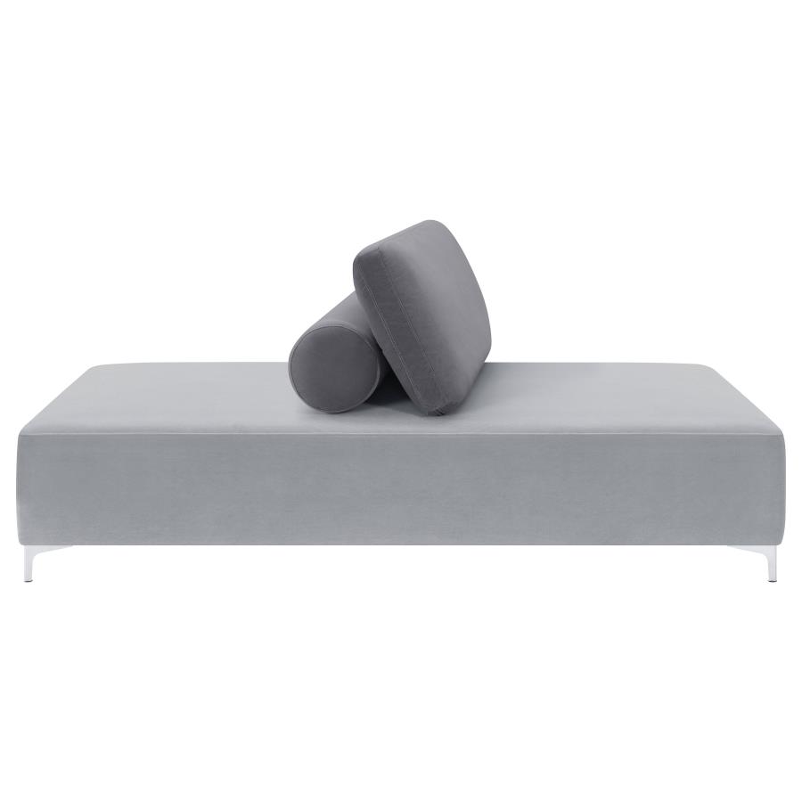 Giovanni Upholstered Accent Chaise Lounger Grey