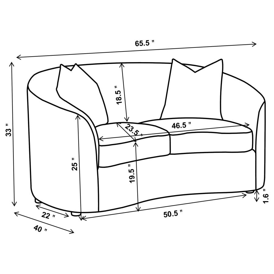 Modal Additional Images for Rainn 2-piece Boucle Upholstered Sloped Arm Sofa Set Latte