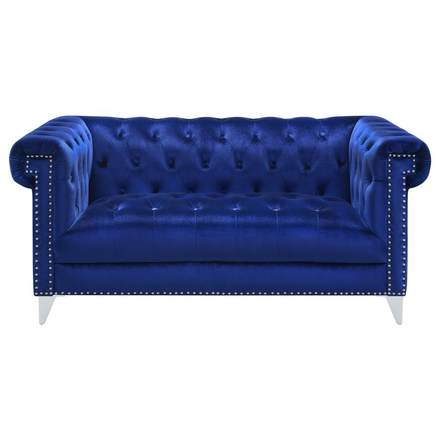 Bleker 3-piece Upholstered Tuxedo Arm Tufted Sofa Set Blue