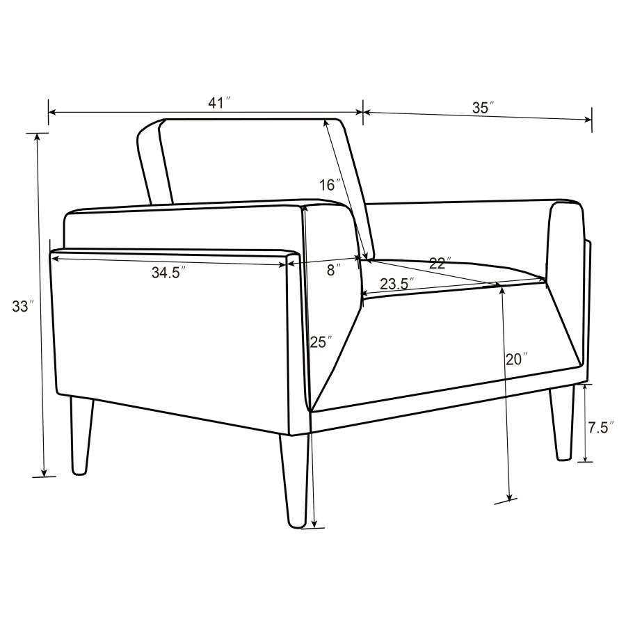 Modal Additional Images for Rilynn 3-piece Upholstered Track Arm Sofa Set Brown