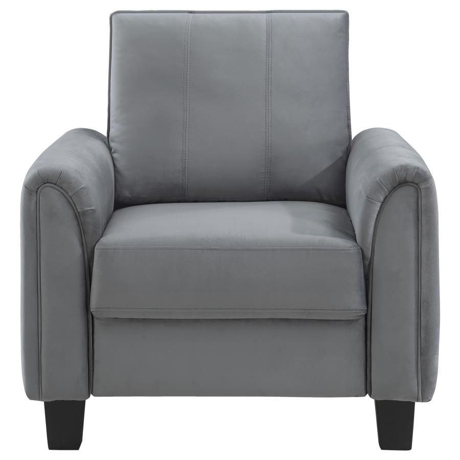 Davis 3-piece Upholstered Rolled Arm Sofa Grey