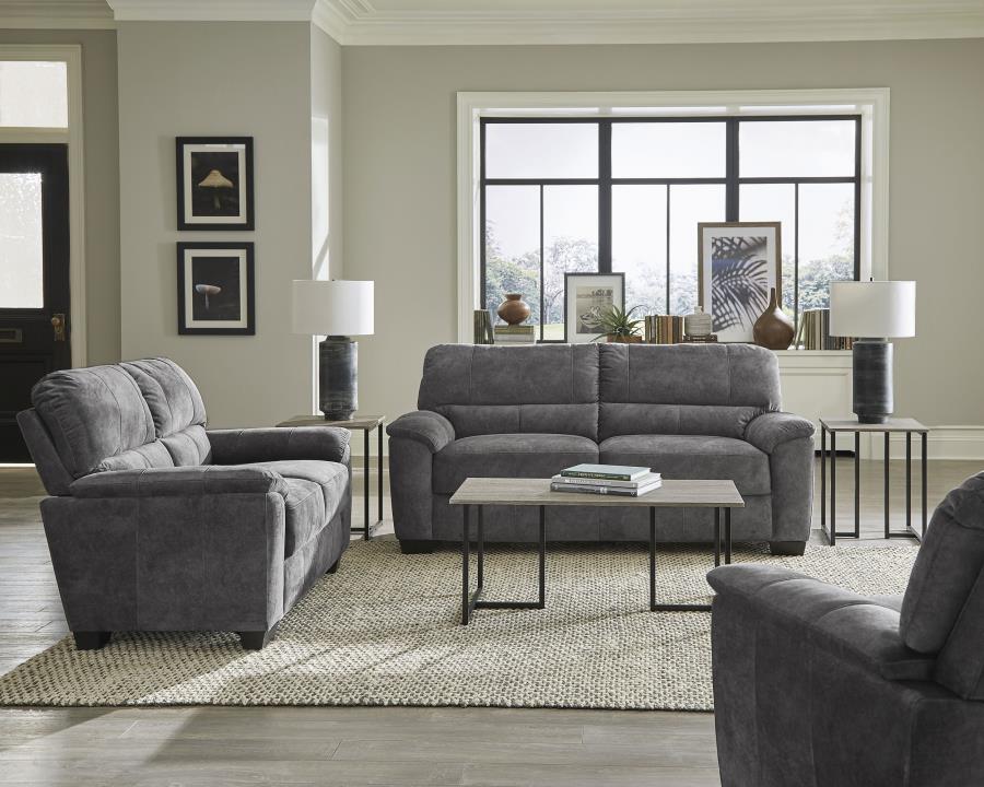 Modal Additional Images for Hartsook Upholstered Padded Arm Accent Chair Charcoal Grey