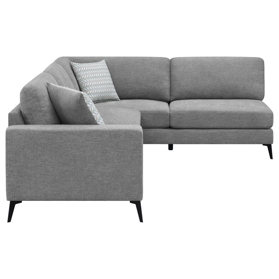 Clint Upholstered Track Arm Sectional Sofa Grey