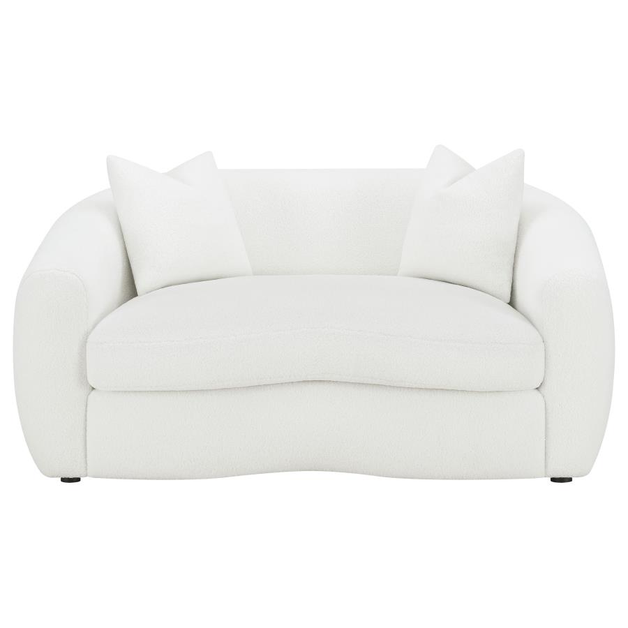 Isabella 2-piece Faux Sheepskin Upholstered Sofa Set Natural
