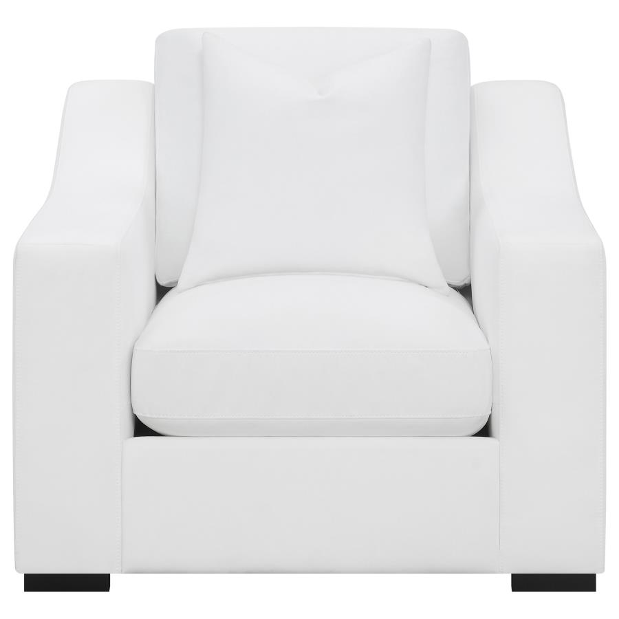 Ashlyn Upholstered Sloped Arm Accent Chair White