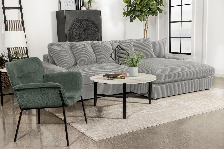 Modal Additional Images for Blaine Upholstered Reversible Chaise Sectional Sofa Fog