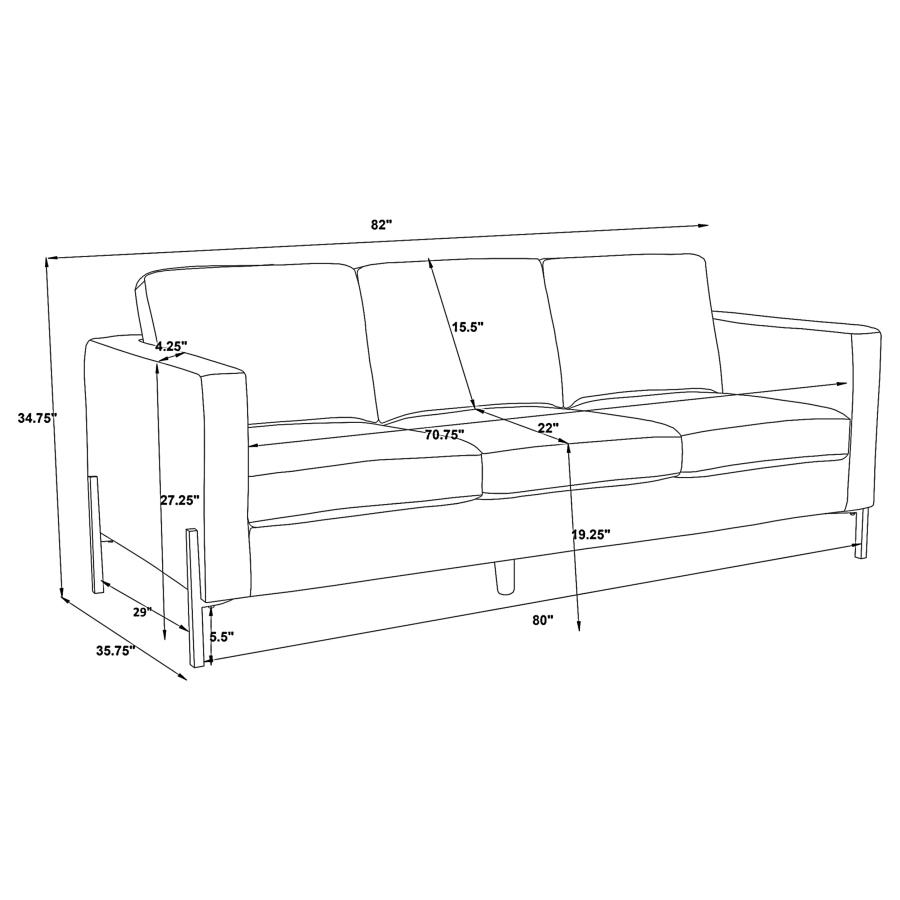 Tilly 2-piece Upholstered Track Arm Sofa Set Oatmeal