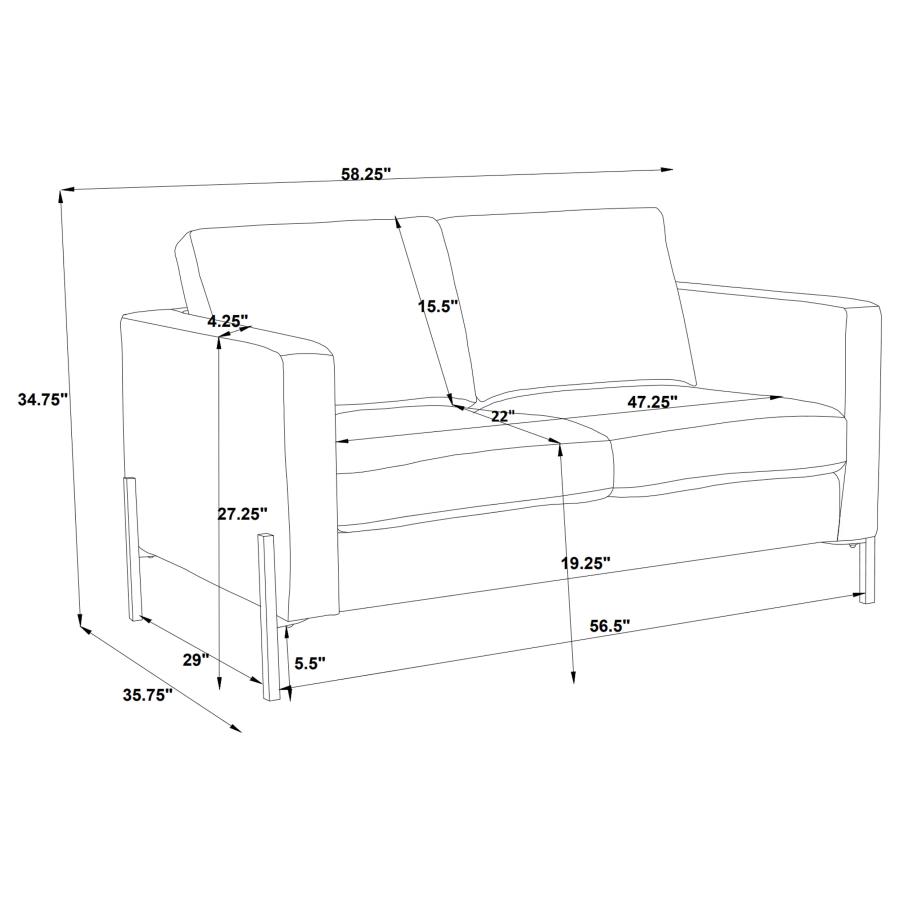 Modal Additional Images for Tilly 2-piece Upholstered Track Arm Sofa Set Oatmeal