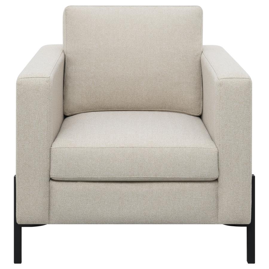 Tilly 3-piece Upholstered Track Arm Sofa Set Oatmeal