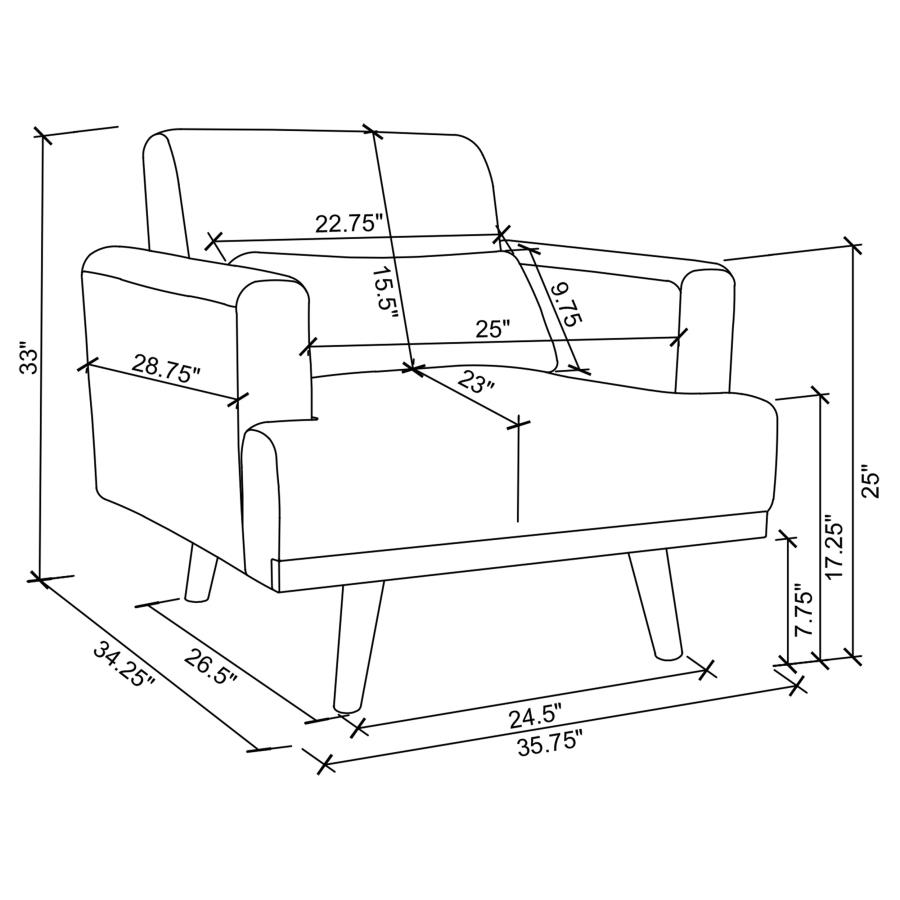 Modal Additional Images for Blake 3-piece Upholstered Track Arm Sofa Set Sharkskin