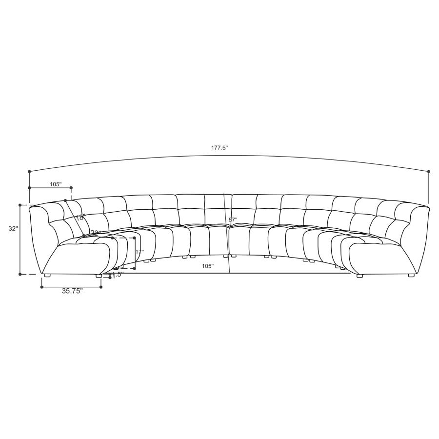 Modal Additional Images for Charlotte 8-piece Upholstered Modular Sectional Sofa Ivory