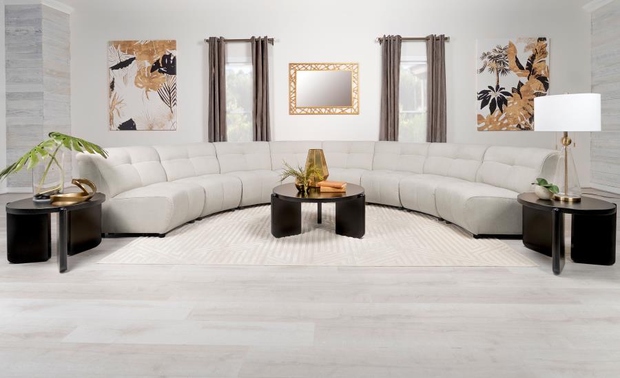 Modal Additional Images for Charlotte Upholstered Curved Armless Chair Ivory