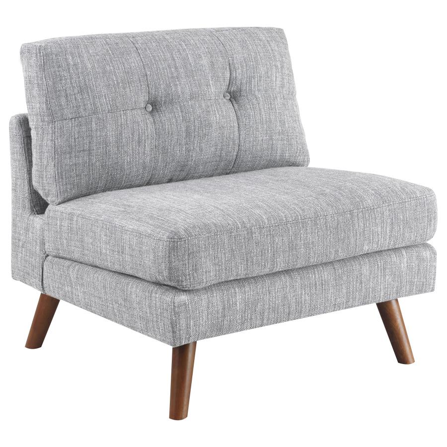 (image for) Churchill Upholstered Tufted Armless Chair Grey