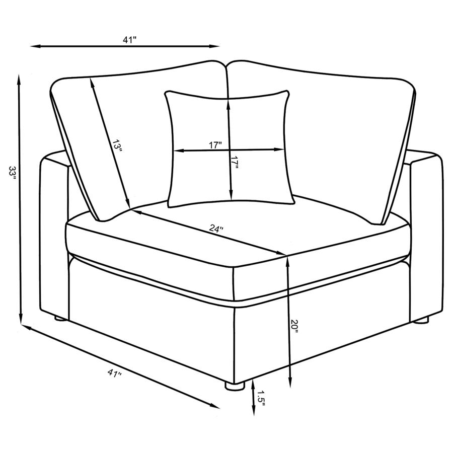 Modal Additional Images for Serene 4-piece Upholstered Modular Sectional Sofa Charcoal