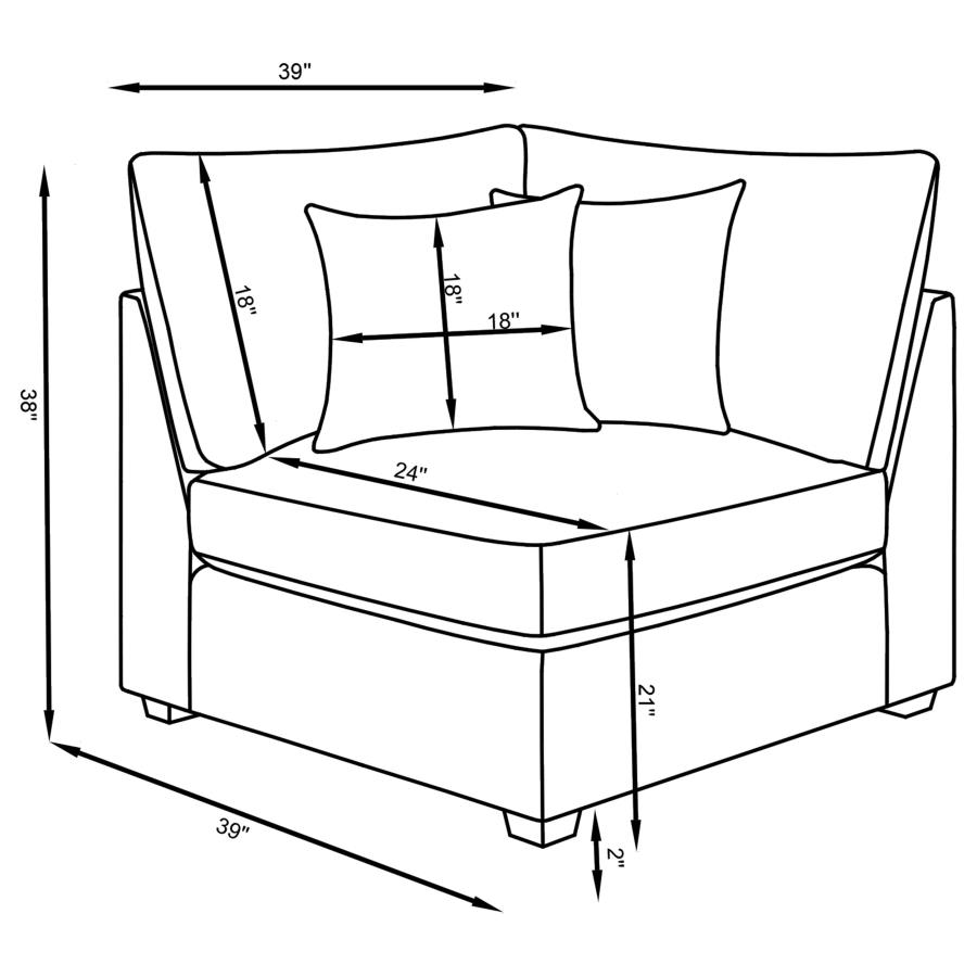 Modal Additional Images for Cambria 5-piece Upholstered Modular Sectional Sofa Grey