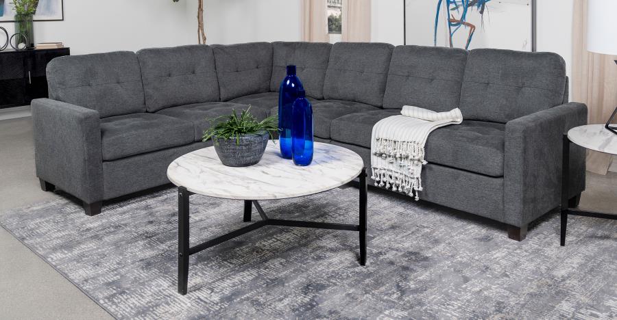 Modal Additional Images for Georgina Upholstered RAF Loveseat Steel Grey