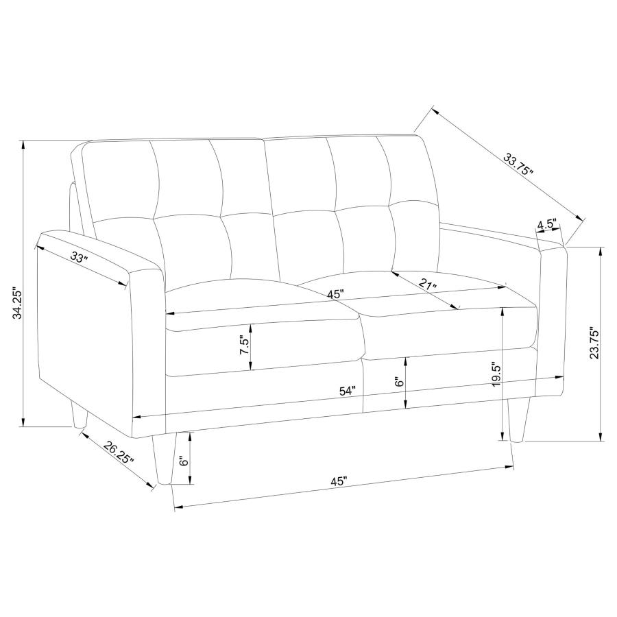 Modal Additional Images for Watsonville 2-piece Upholstered Track Arm Sofa Set Grey