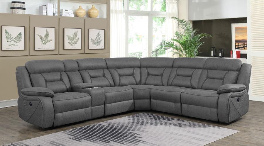 Modal Additional Images for Higgins Upholstered RAF Power Recliner Grey