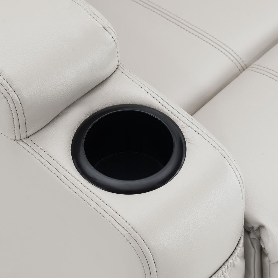 Sanger Upholstered Power Lift Massage Recliner Champagne