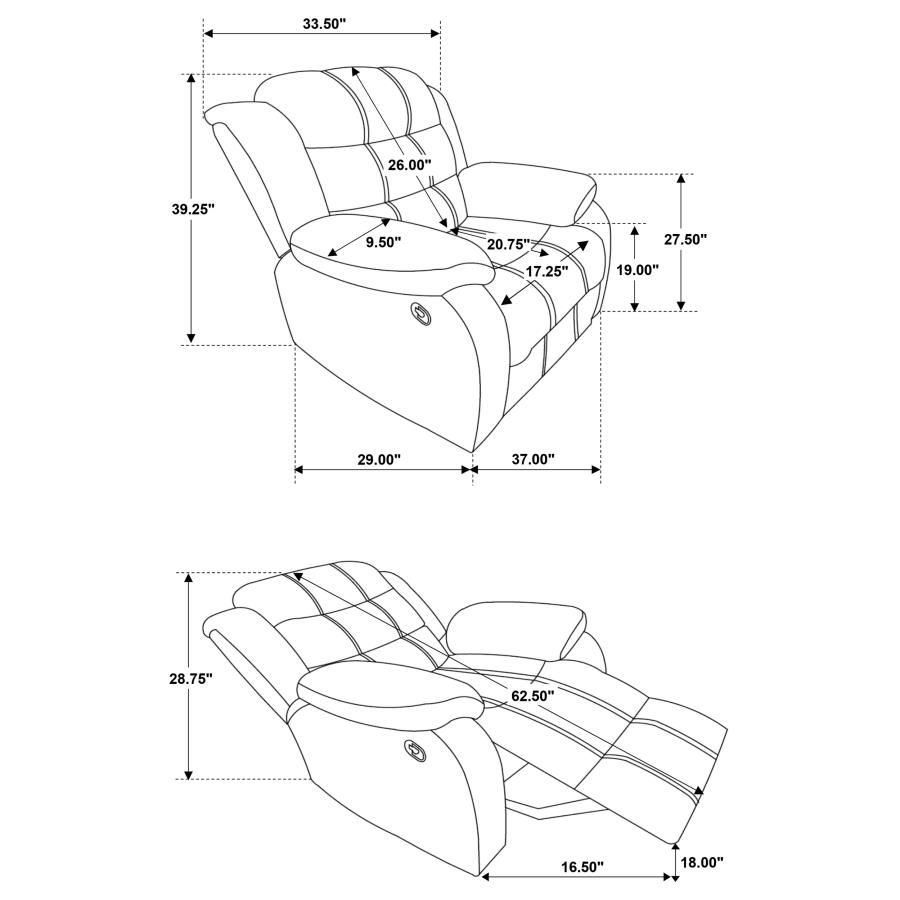 Rodman Upholstered Padded Arm Glider Recliner Olive Brown