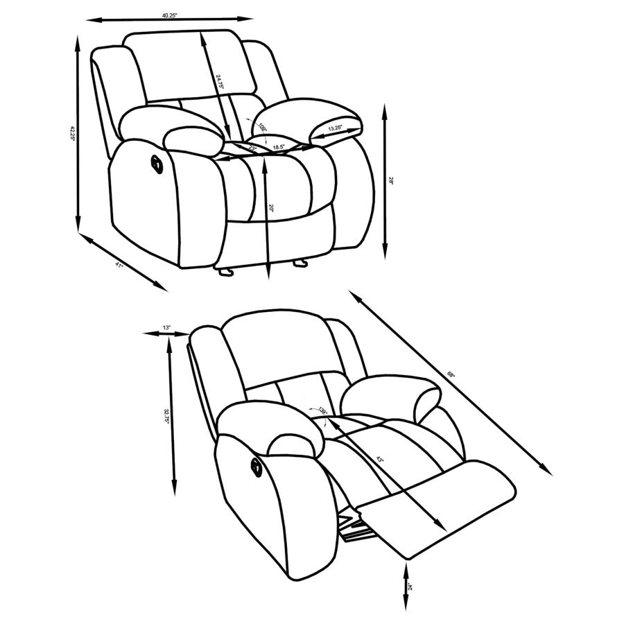 Modal Additional Images for Weissman 3-piece Upholstered Reclining Sofa Set Grey