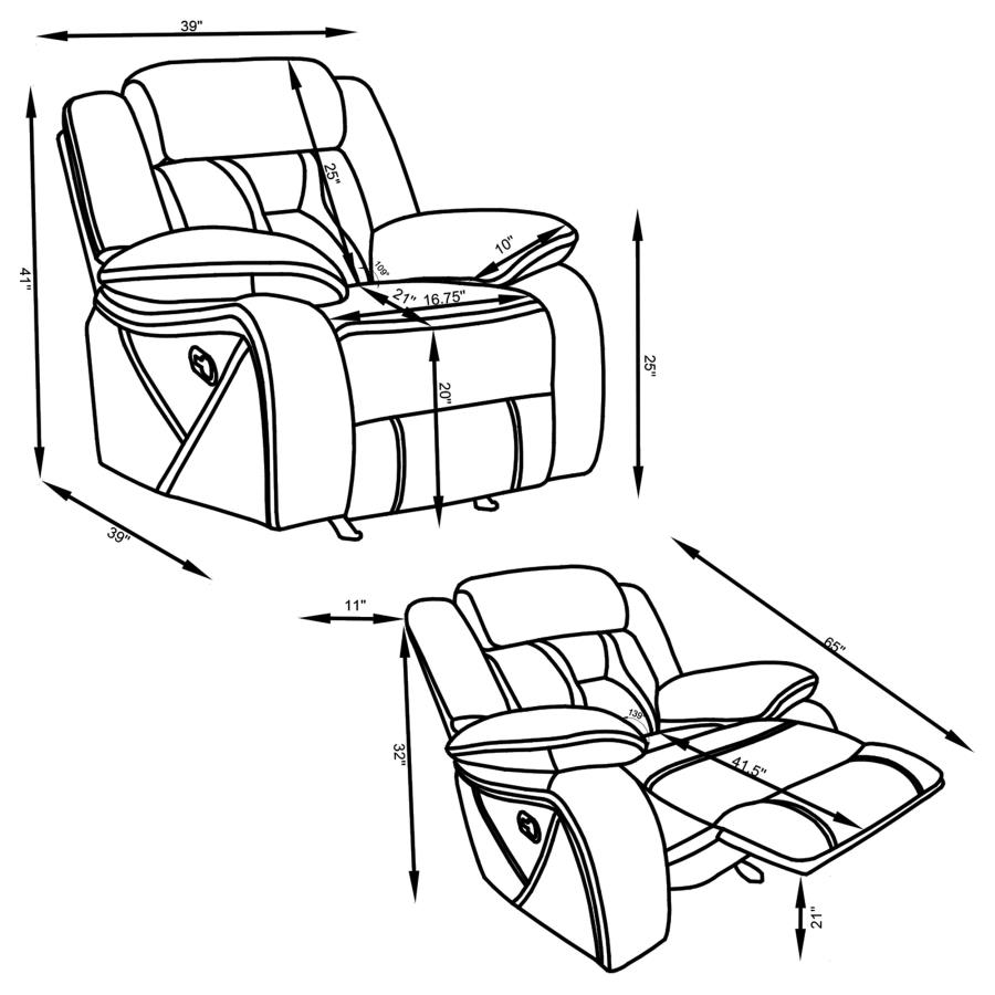 Modal Additional Images for Higgins 3-piece Upholstered Motion Reclining Sofa Set Grey