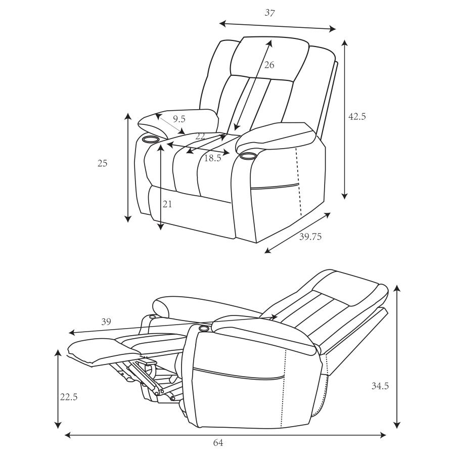 Modal Additional Images for Houston Upholstered Power Lift Recliner Chair Camel