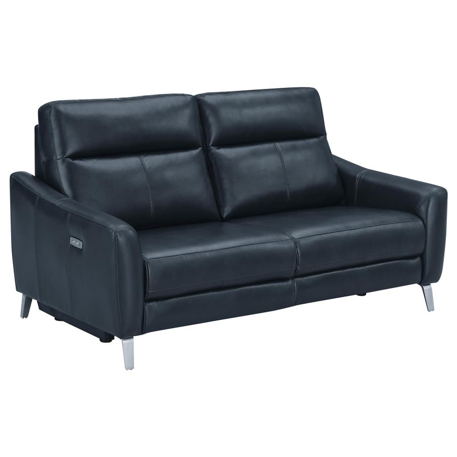 Derek 2-piece Upholstered Power Reclining Sofa Set Blue
