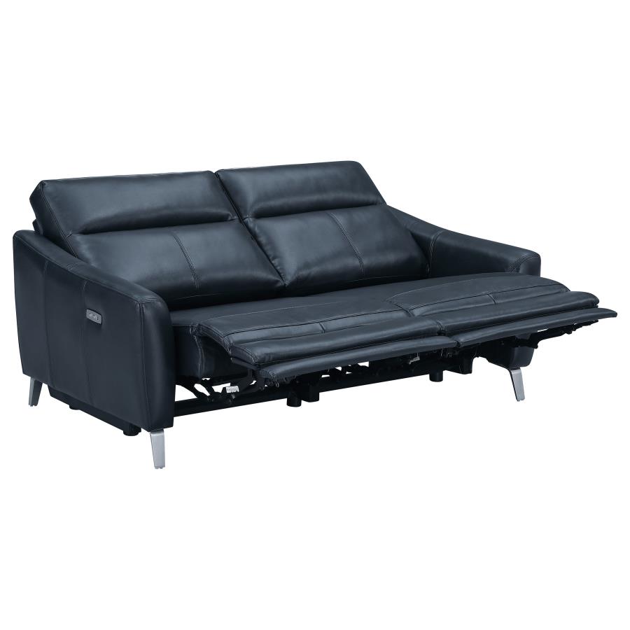 Derek 2-piece Upholstered Power Reclining Sofa Set Blue