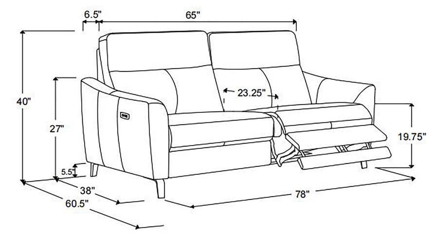 Derek 2-piece Upholstered Power Reclining Sofa Set Blue