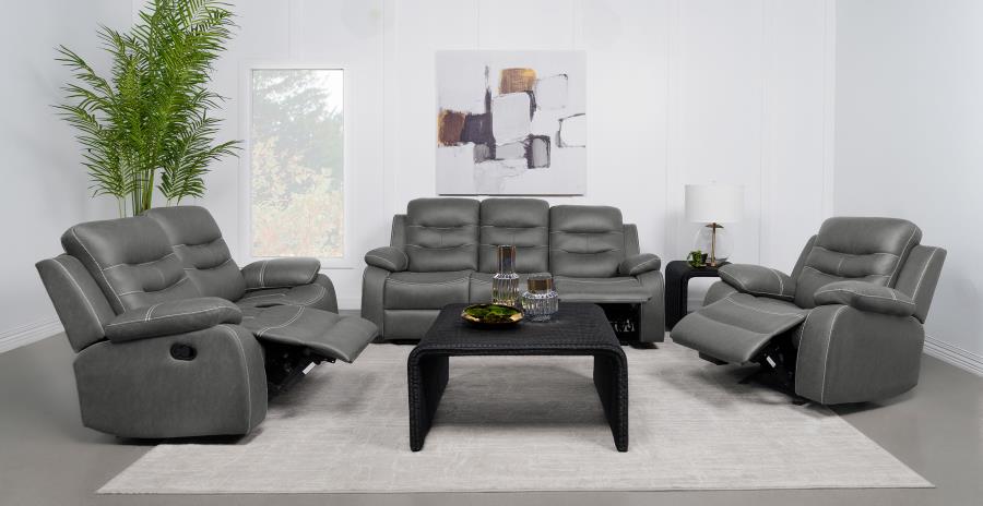 Modal Additional Images for Nova Upholstered Padded Arm Glider Recliner Dark Grey