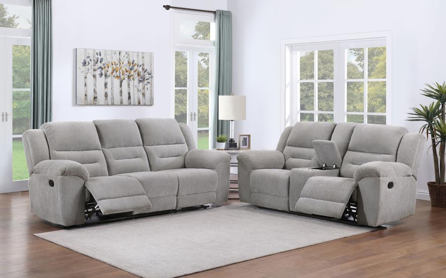 (image for) Gilson 2-piece Chenille Upholstered Sofa Set Grey