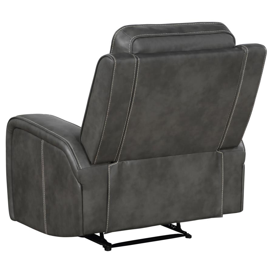 Raelynn Upholstered Track Arm Recliner Grey