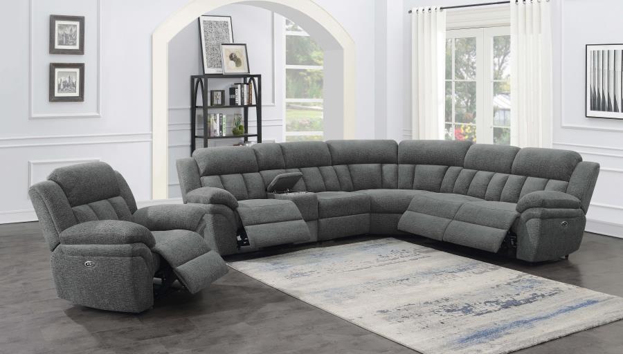 Modal Additional Images for Bahrain 6-piece Modular Power Reclining Sectional Charcoal