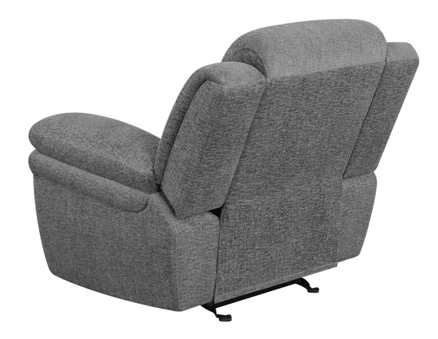 Modal Additional Images for Bahrain Upholstered Glider Recliner Charcoal