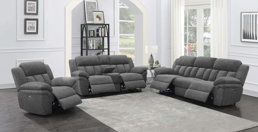 Modal Additional Images for Bahrain Upholstered Power Glider Recliner Charcoal