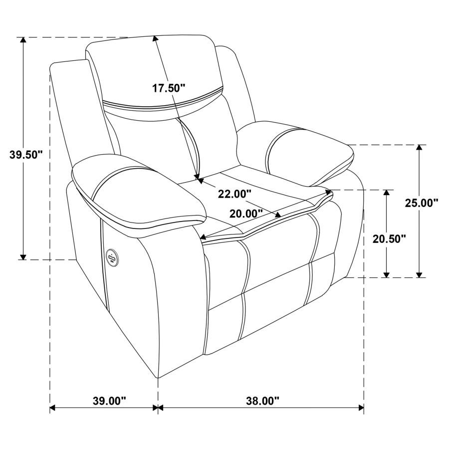 Modal Additional Images for Sycamore Upholstered Power Recliner Chair Dark Grey