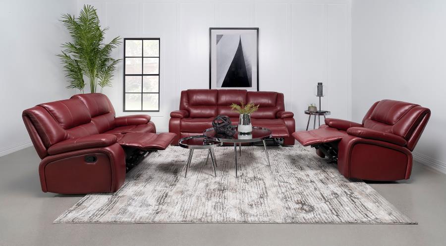 Modal Additional Images for Camila Upholstered Glider Recliner Chair Red