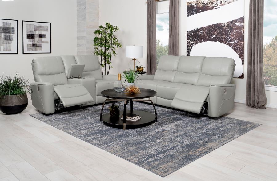 Greenfield 2-piece Power Reclining Sofa Set Ivory