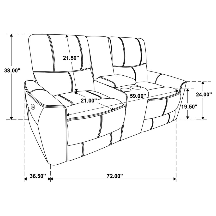 Modal Additional Images for Greenfield 2-piece Power Reclining Sofa Set Saddle Brown