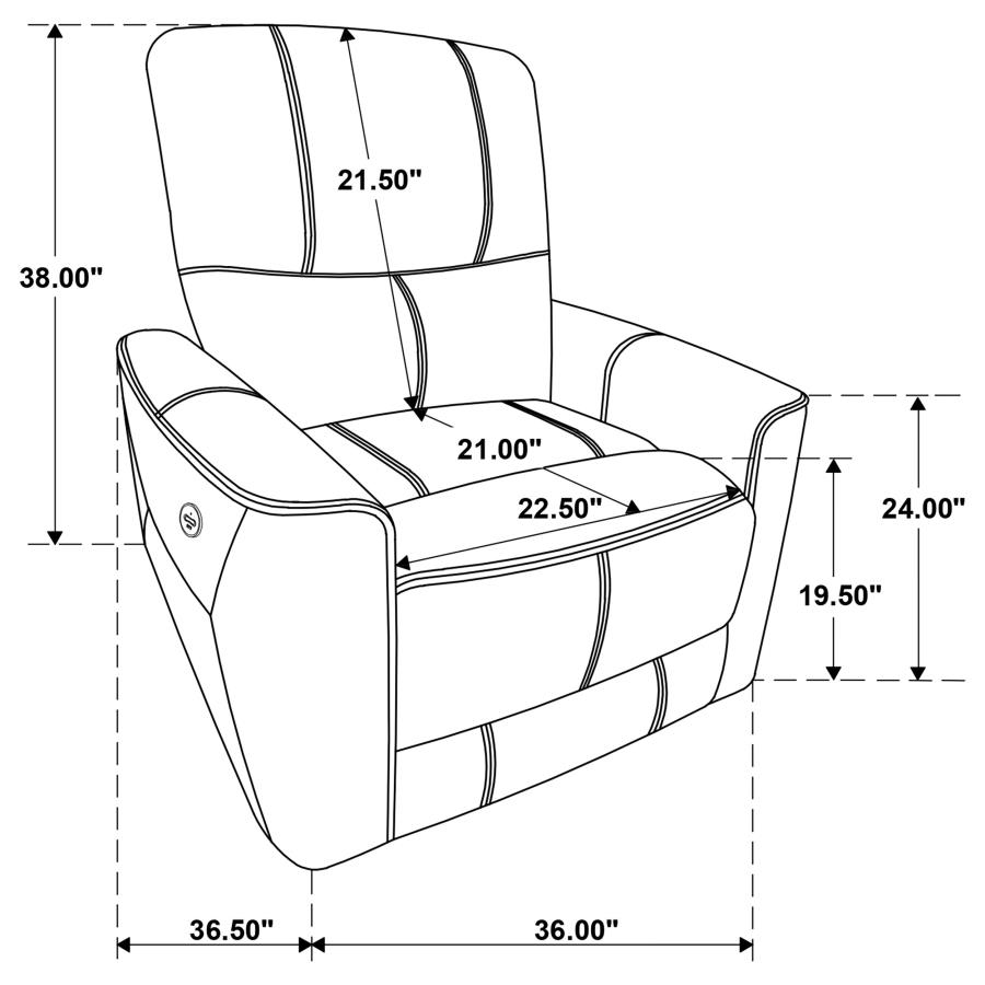 Modal Additional Images for Greenfield 3-piece Power Reclining Sofa Set Saddle Brown