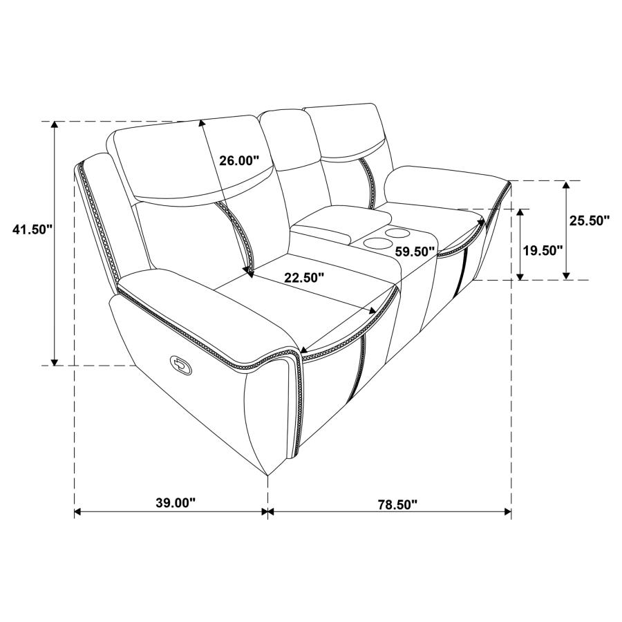 Modal Additional Images for Sloane 2-piece Upholstered Reclining Sofa Set Blue