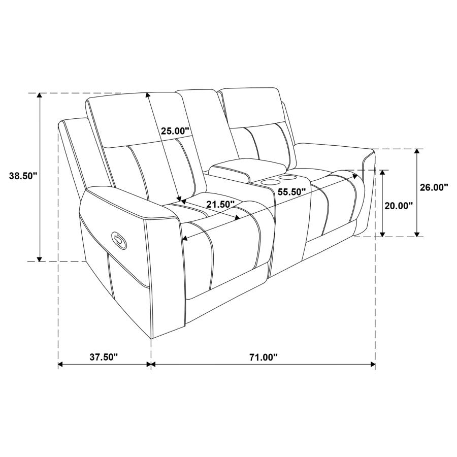 Modal Additional Images for Brentwood 2-piece Upholstered Reclining Sofa Set Charcoal