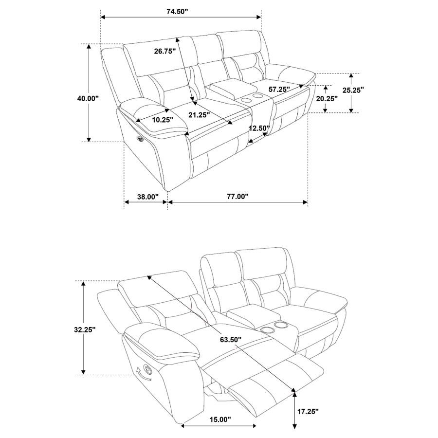 Modal Additional Images for Greer 2-piece Upholstered Reclining Sofa Set Taupe