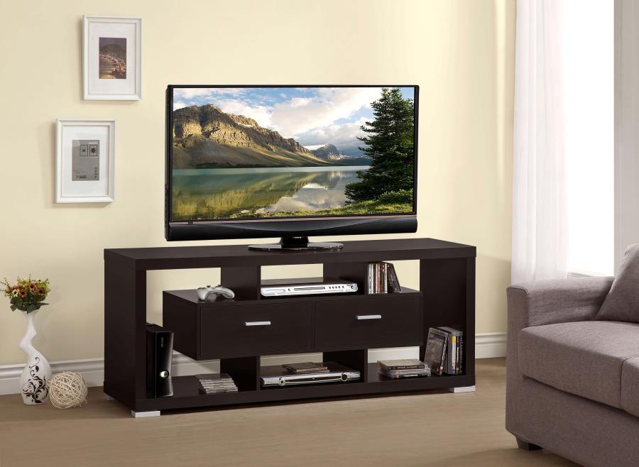 Darien 2-drawer Engineered Wood 59" TV Stand Cappuccino