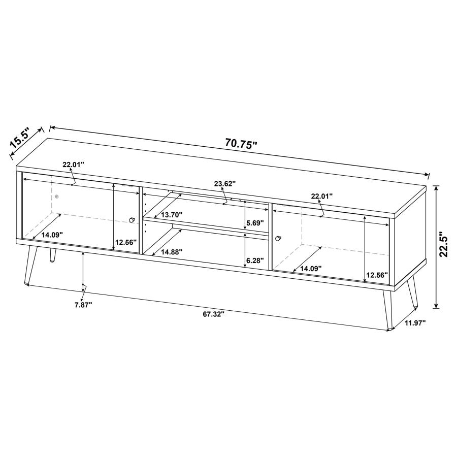Modal Additional Images for Allie 2-door Engineered Wood 71" TV Stand Distressed Pine