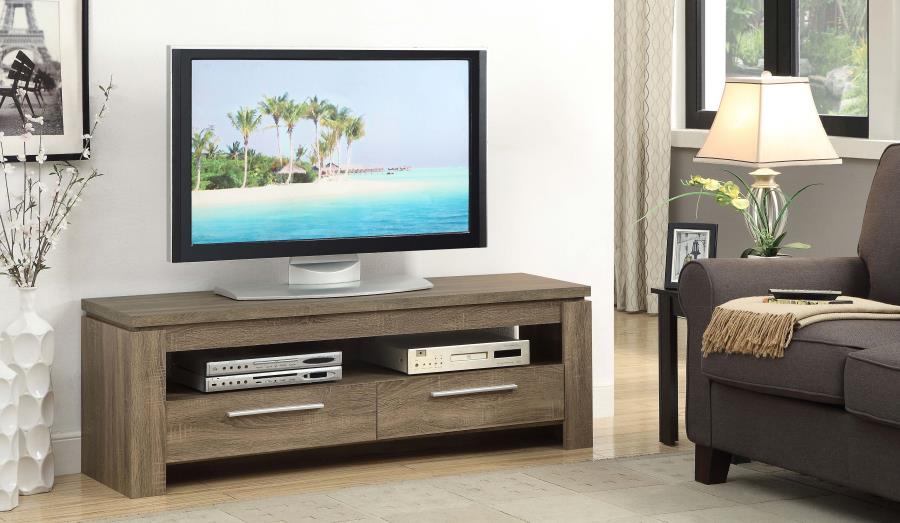 Elkton 2-drawer Engineered Wood 59" TV Stand Weathered Brown