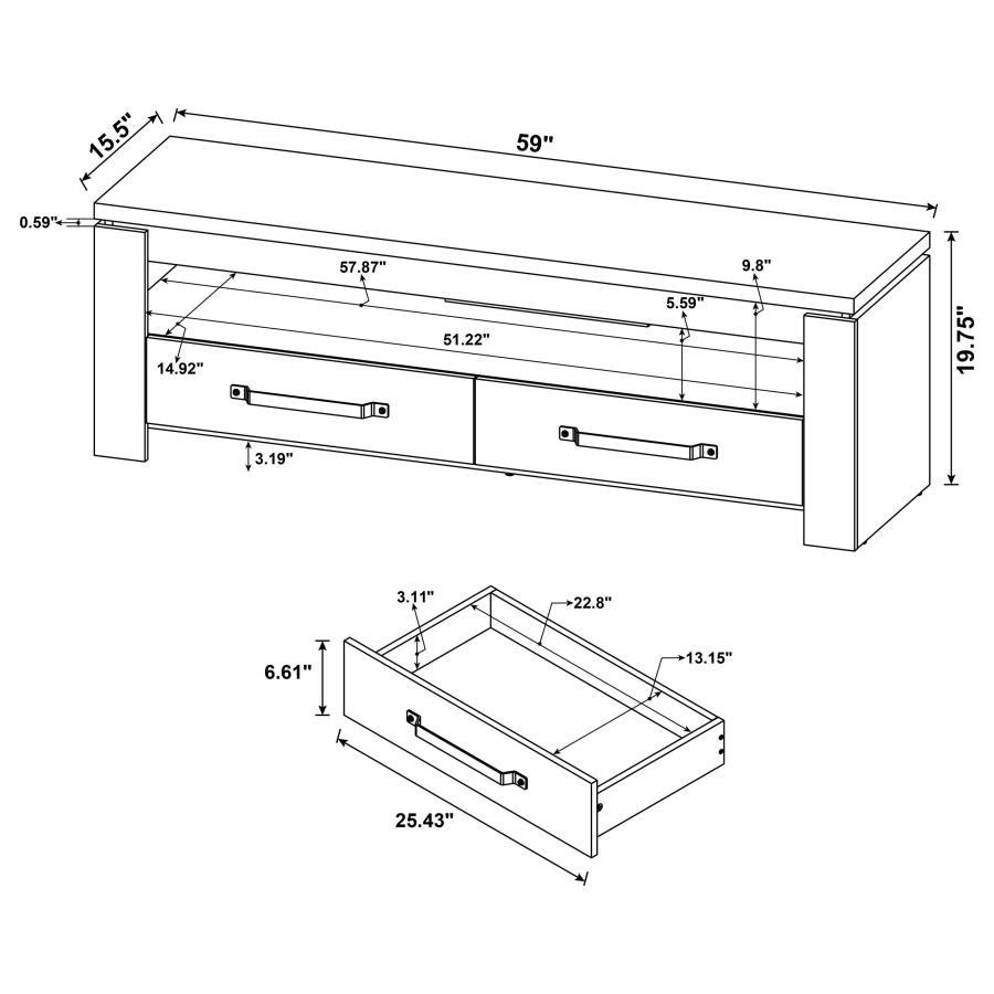 Modal Additional Images for Elkton 2-drawer Engineered Wood 59" TV Stand Mango